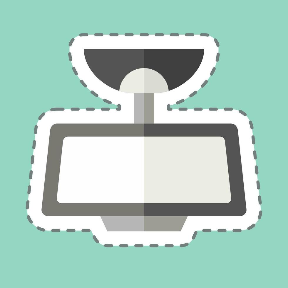 Sticker line cut Rear View Mirror. related to Car Parts symbol. simple design editable. simple illustration vector