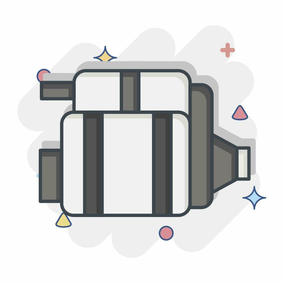 Icon Starter Car. related to Car Parts symbol. comic style. simple design editable. simple illustration vector