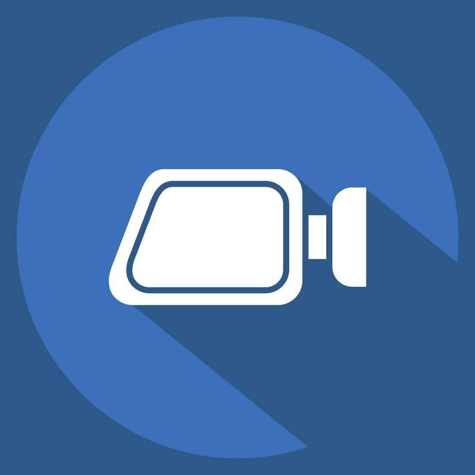 Icon Door Mirrors. related to Car Parts symbol. long shadow style. simple design editable. simple illustration vector