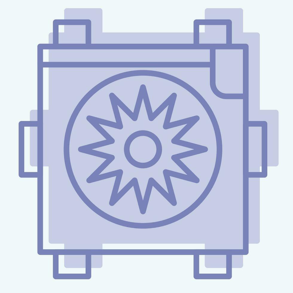 Icon Radiator Fan. related to Car Parts symbol. two tone style. simple design editable. simple illustration vector