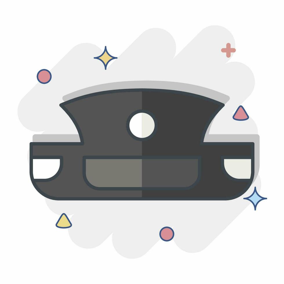 Icon Front Bumper. related to Car Parts symbol. comic style. simple design editable. simple illustration vector