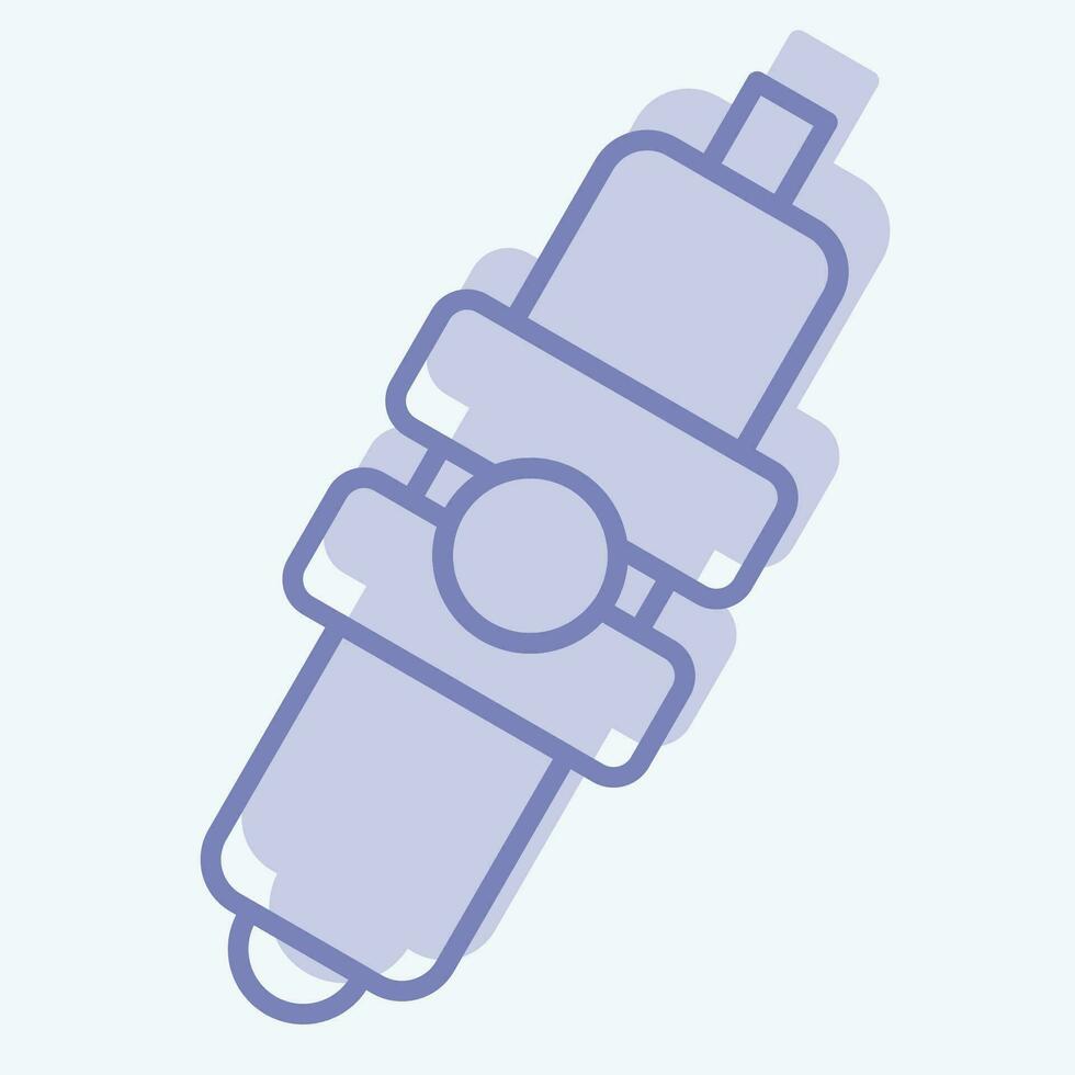 Icon Spark Plug. related to Car Parts symbol. two tone style. simple design editable. simple illustration vector