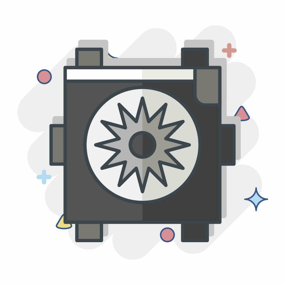 Icon Radiator Fan. related to Car Parts symbol. comic style. simple design editable. simple illustration vector