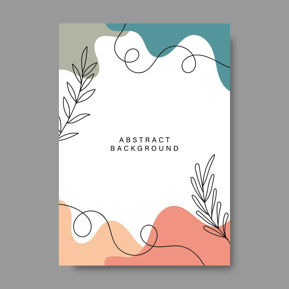 mano dibujado resumen diseño antecedentes con pastel colores y planta adornos vector ilustración