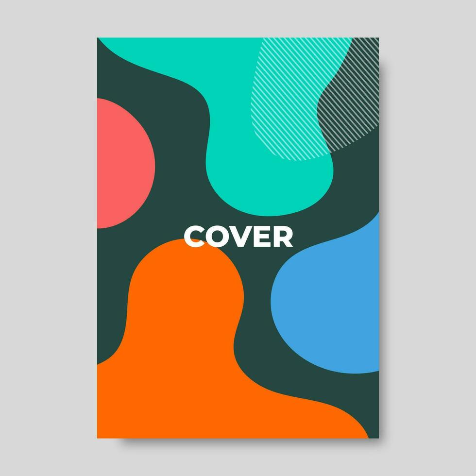 Abstract background cover with colorful fluid shapes composition. Vector illustration