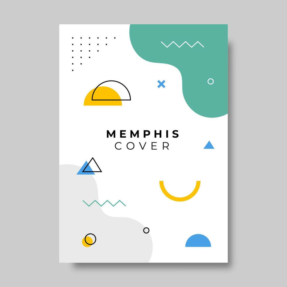 Memphis style geometric cover design. Vector illustration