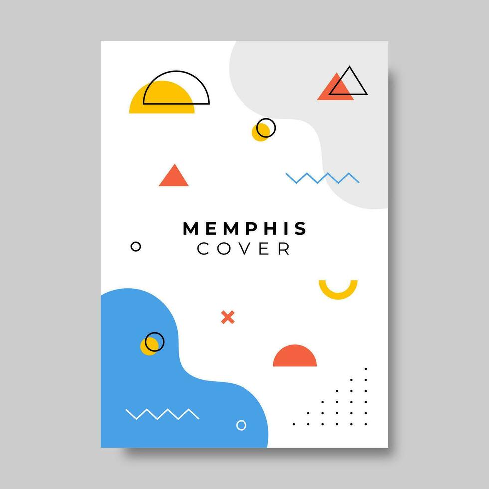 Memphis style geometric cover design. Vector illustration