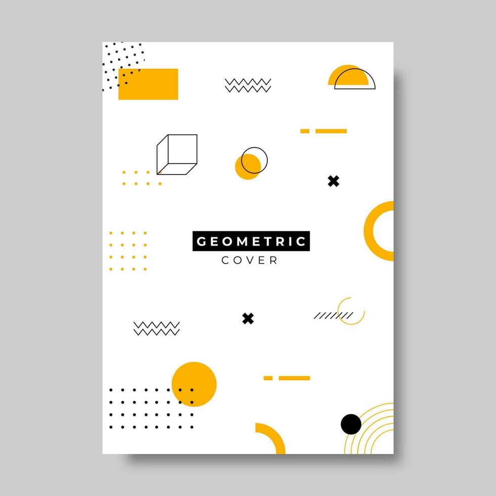 Cover design template with geometric style. Vector illustration.