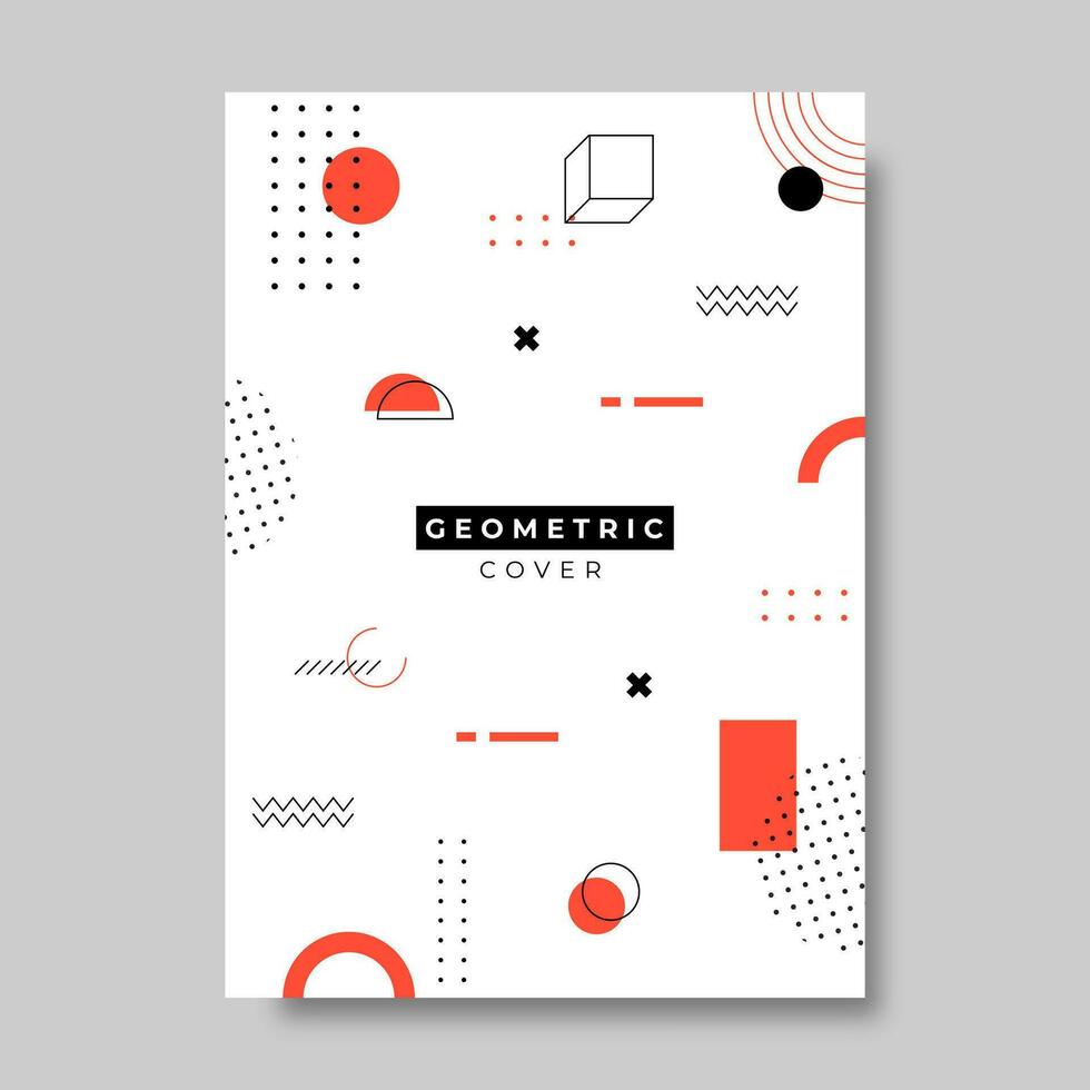 Cover design template with geometric style. Vector illustration.