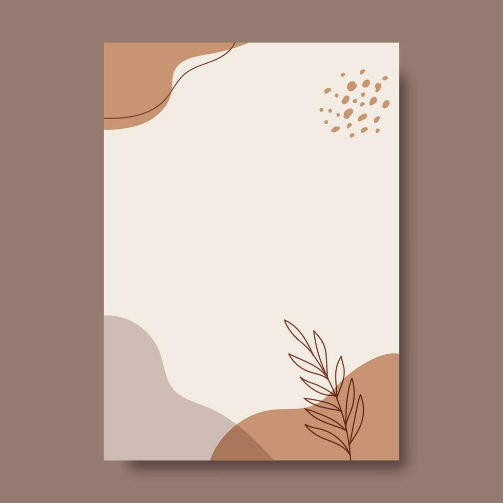 Leaf illustrations with abstract background. Abstract Art design for print, cover, wallpaper, Minimal and natural wall art. Vector illustration.