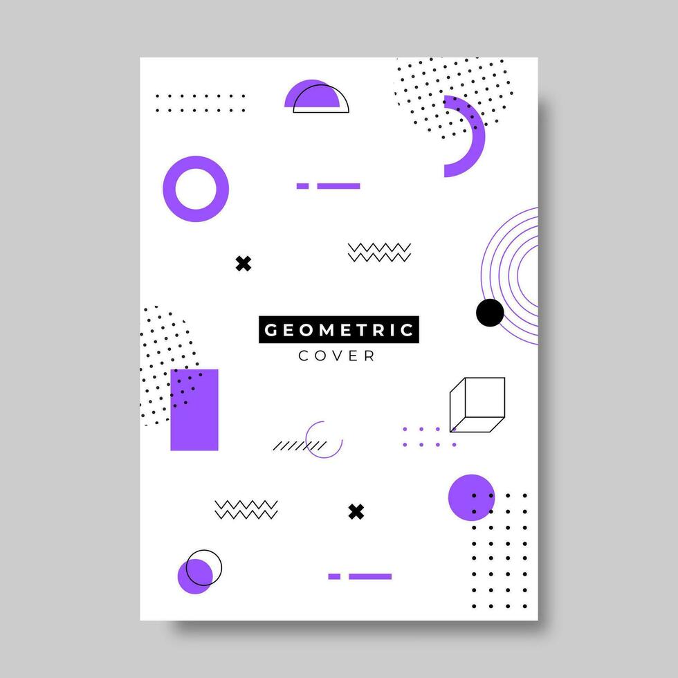Cover design template with geometric style. Vector illustration.
