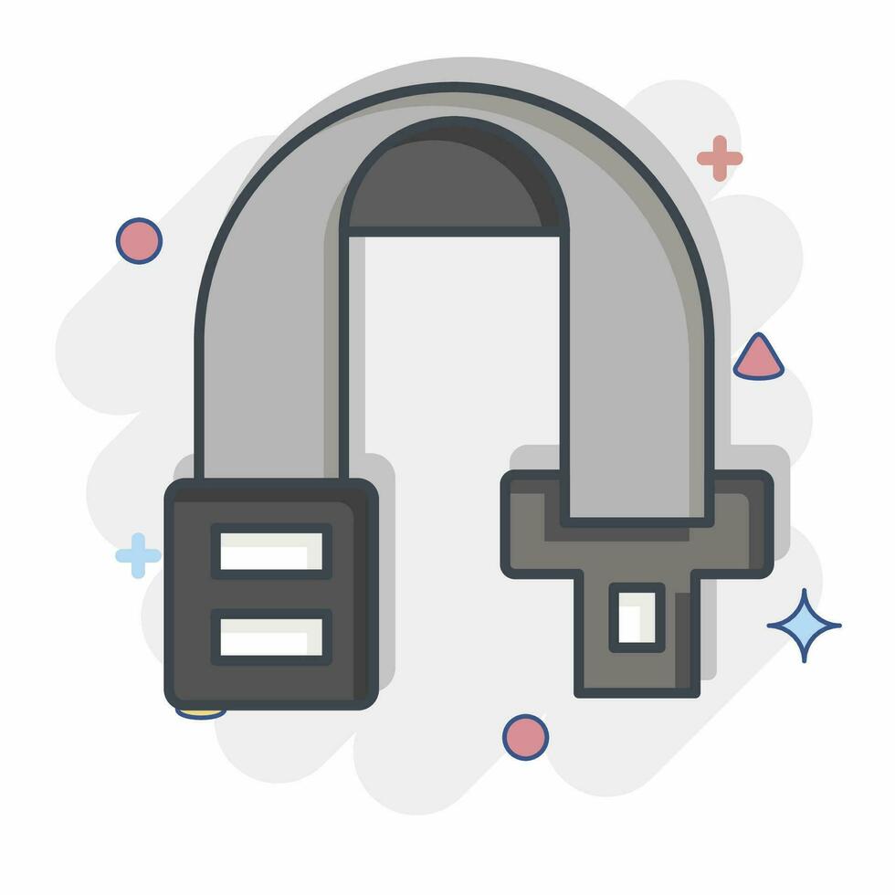 Icon Car Seatbelt. related to Car Parts symbol. comic style. simple design editable. simple illustration vector