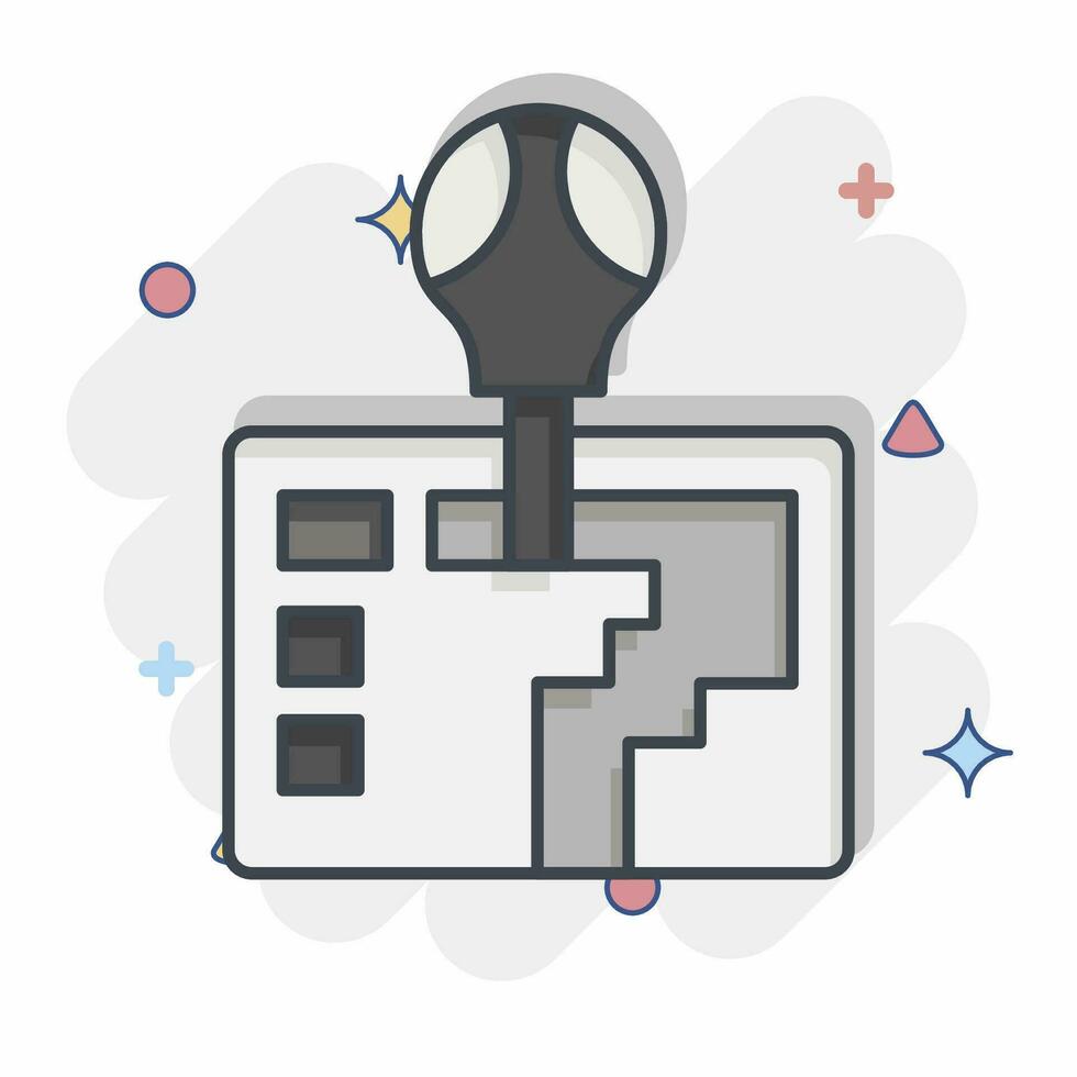 Icon Automatic Transmission. related to Car Parts symbol. comic style. simple design editable. simple illustration vector