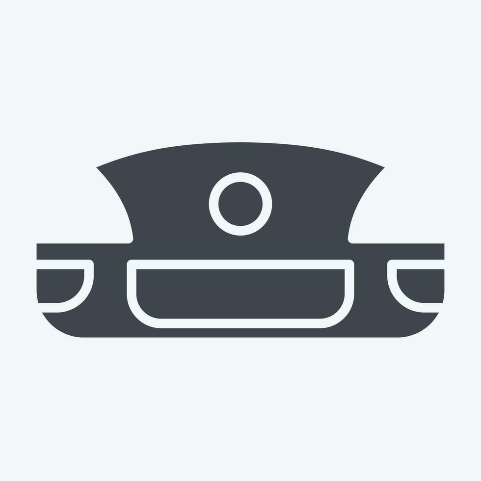 Icon Front Bumper. related to Car Parts symbol. glyph style. simple design editable. simple illustration vector