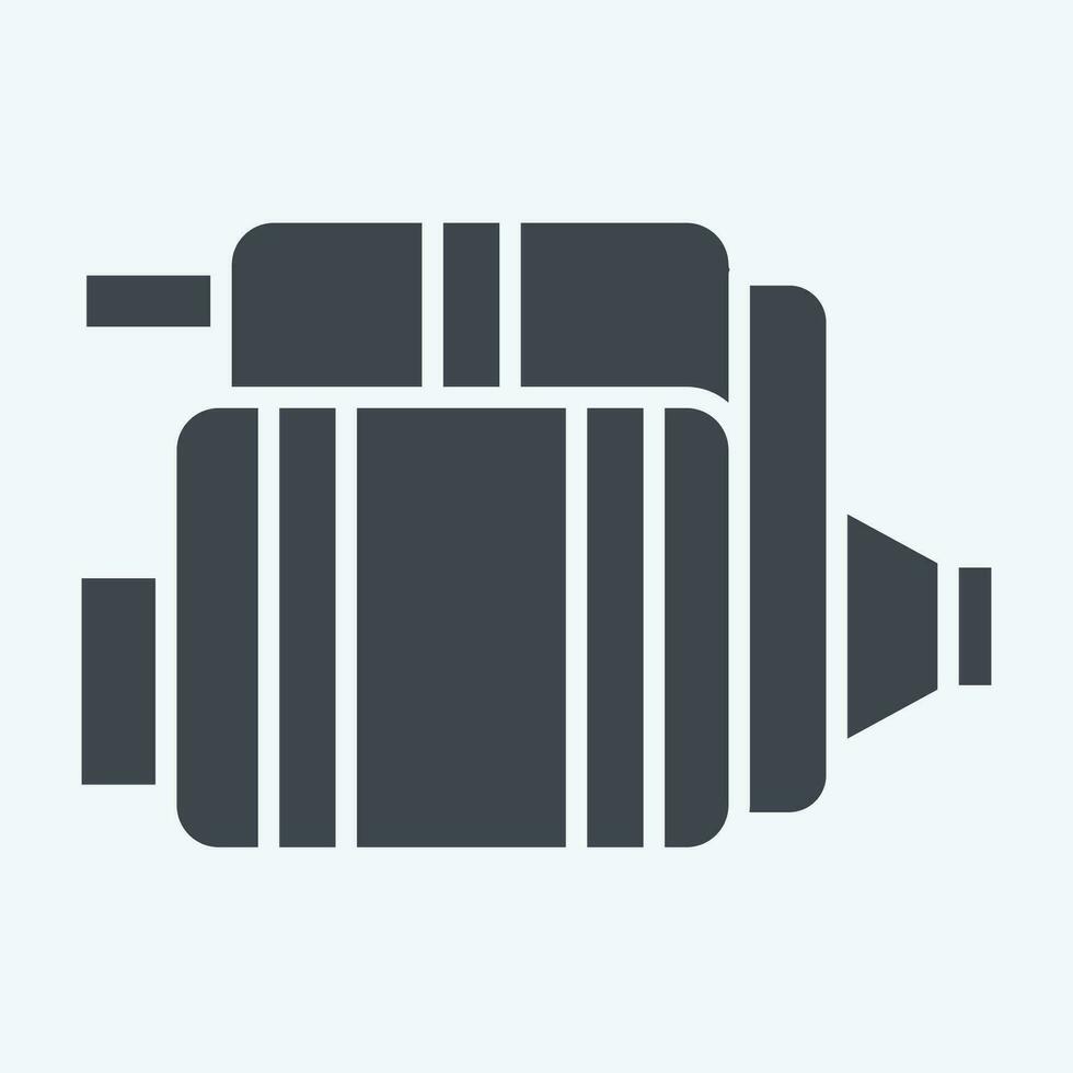 Icon Starter Car. related to Car Parts symbol. glyph style. simple design editable. simple illustration vector