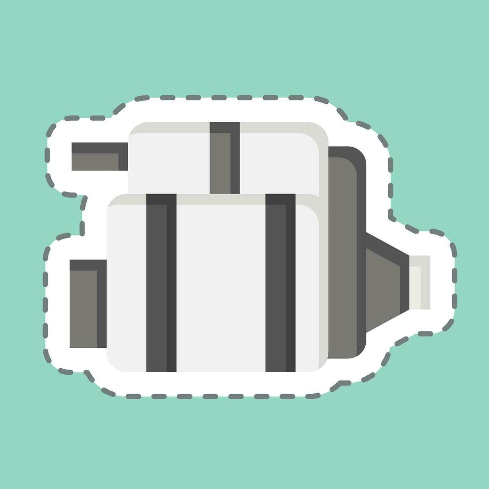 Sticker line cut Starter Car. related to Car Parts symbol. simple design editable. simple illustration vector