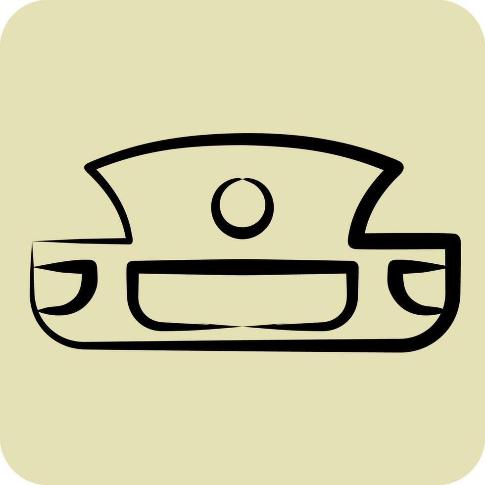 Icon Front Bumper. related to Car Parts symbol. hand drawn style. simple design editable. simple illustration vector