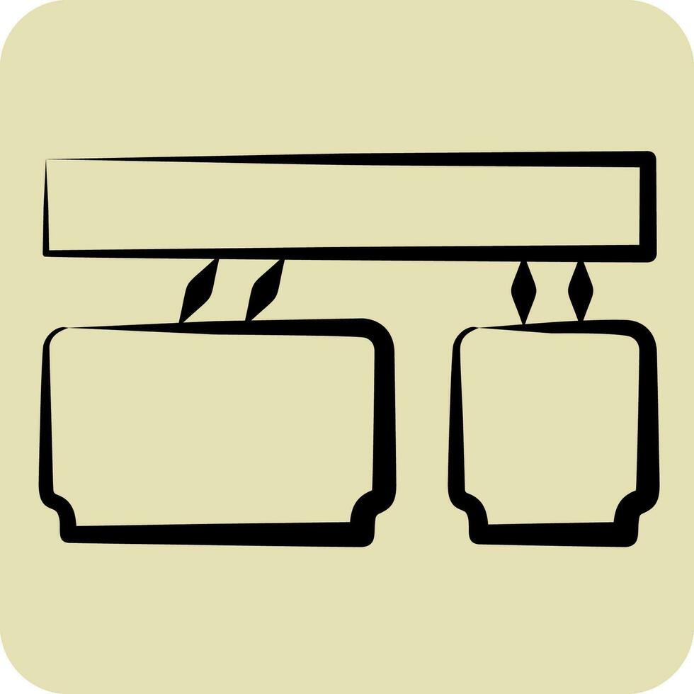 Icon Accelerator Brake Pedal. related to Car Parts symbol. hand drawn style. simple design editable. simple illustration vector