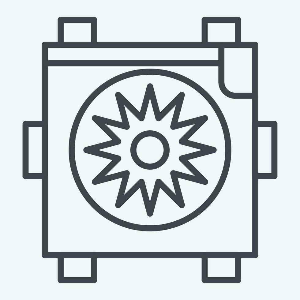 Icon Radiator Fan. related to Car Parts symbol. line style. simple design editable. simple illustration vector