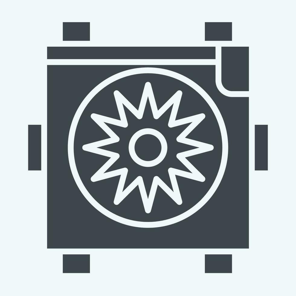 Icon Radiator Fan. related to Car Parts symbol. glyph style. simple design editable. simple illustration vector