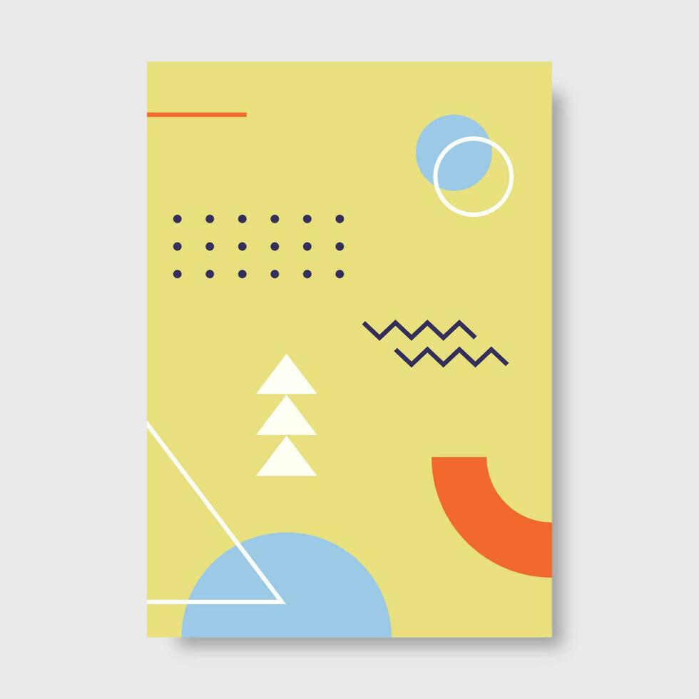 Cover design with memphis style vector