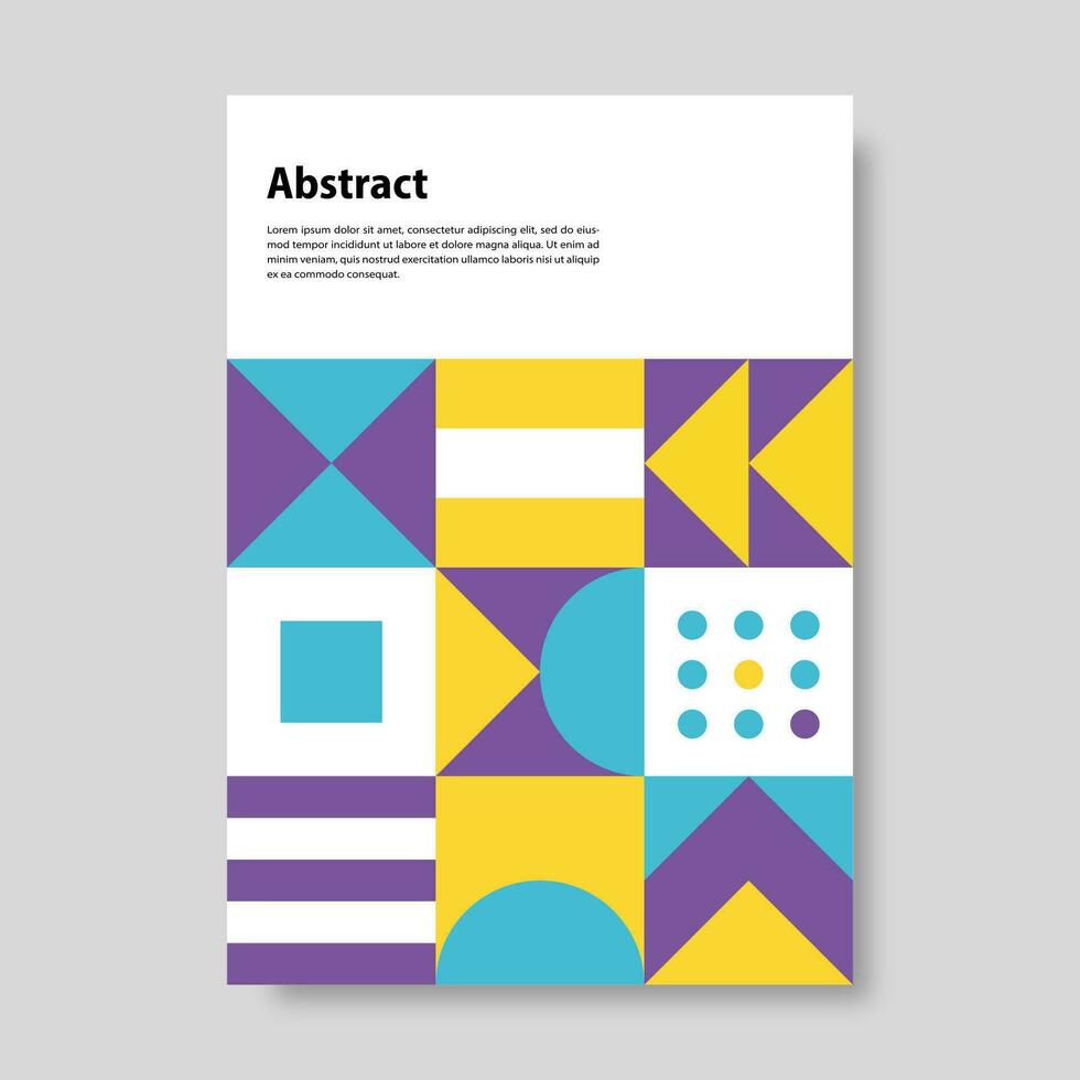 Colorful abstract geometric mural design covers. Vector illustration
