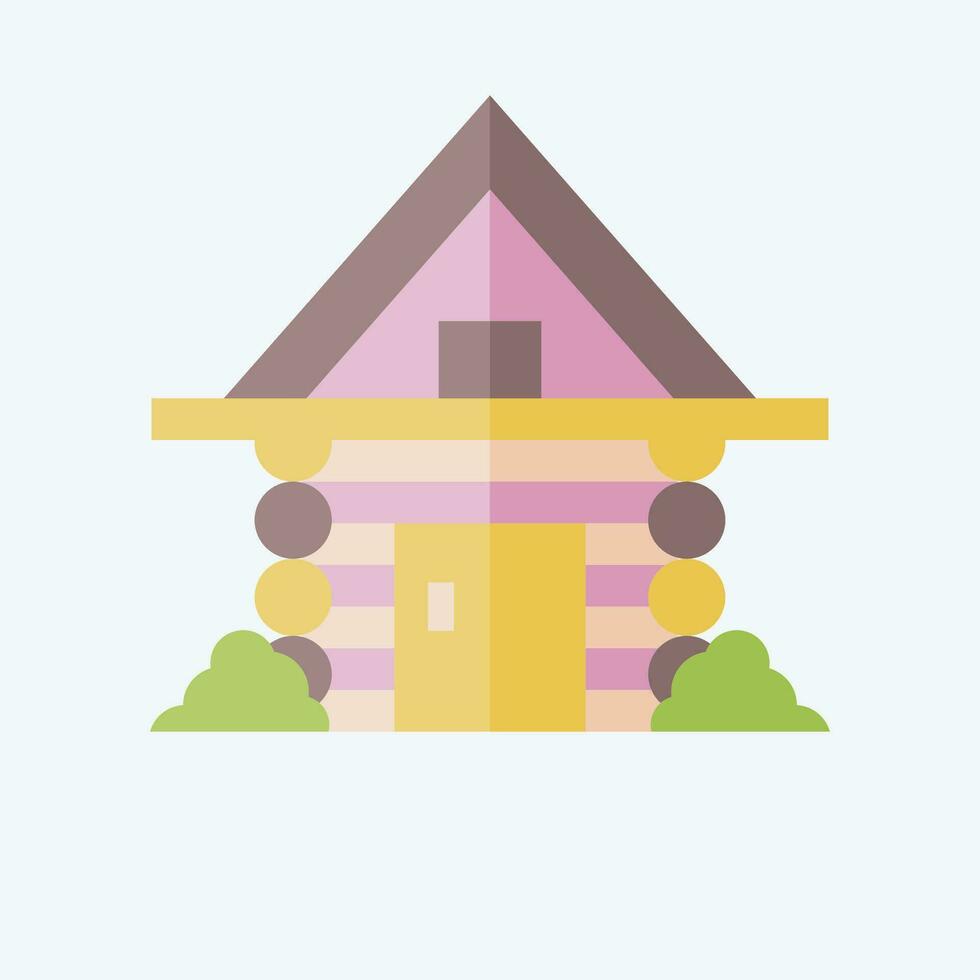 Icon Cabin. related to Russia symbol. flat style. simple design editable. simple illustration vector