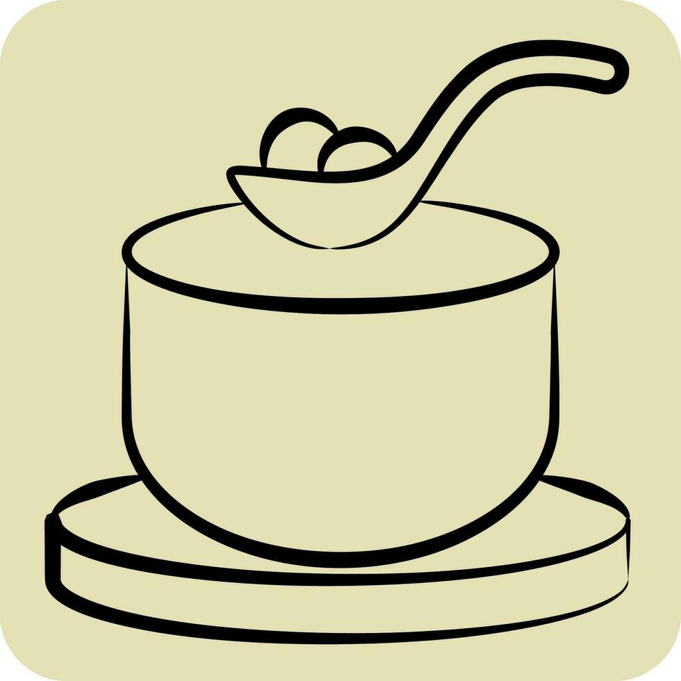 Icon Borscht. related to Russia symbol. hand drawn style. simple design editable. simple illustration vector