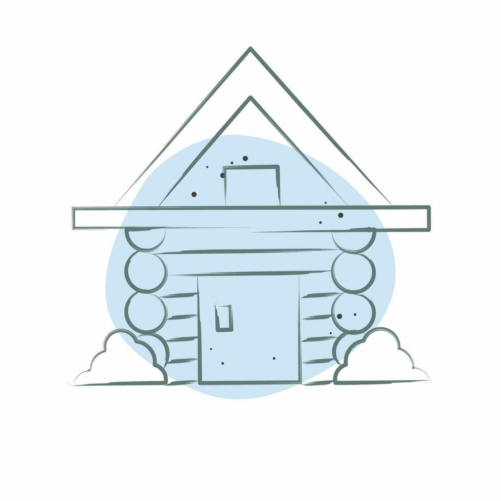 Icon Cabin. related to Russia symbol. Color Spot Style. simple design editable. simple illustration vector