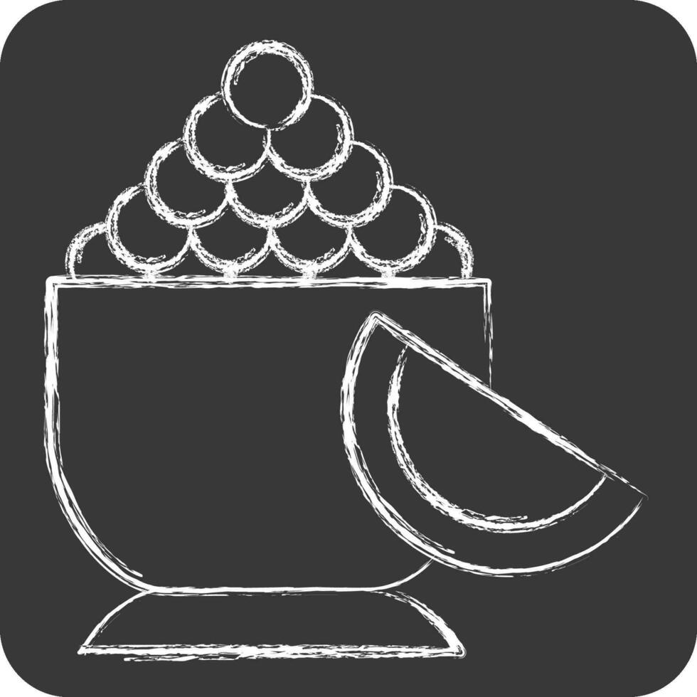 Icon Caviar. related to Russia symbol. chalk Style. simple design editable. simple illustration vector