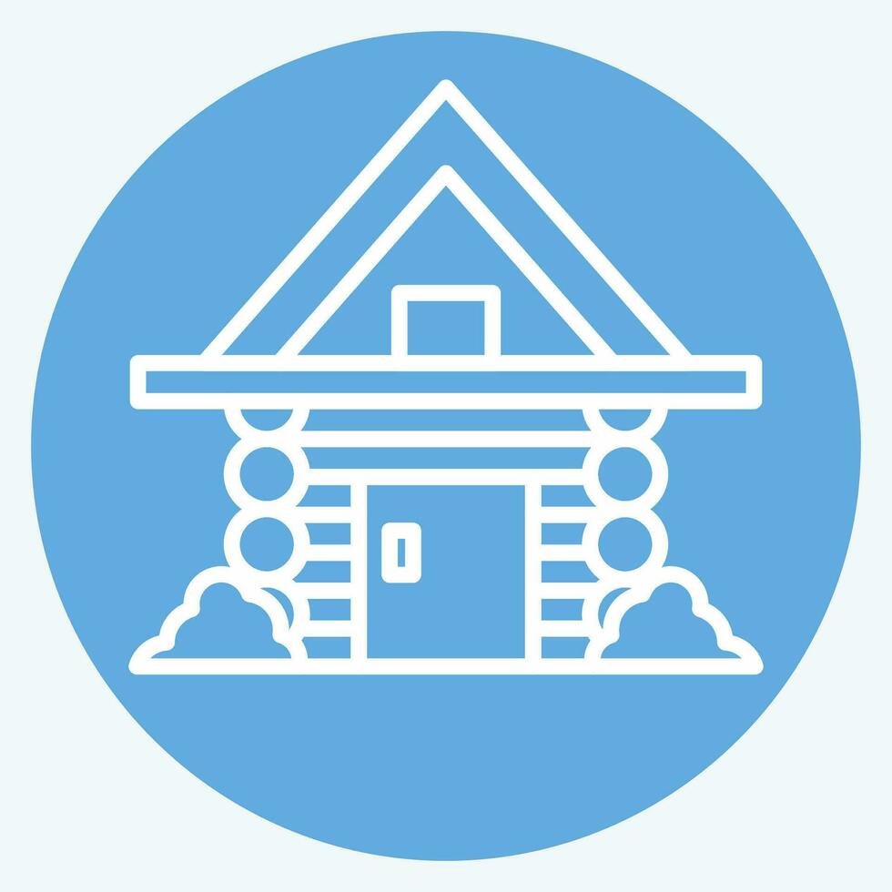 Icon Cabin. related to Russia symbol. blue eyes style. simple design editable. simple illustration vector