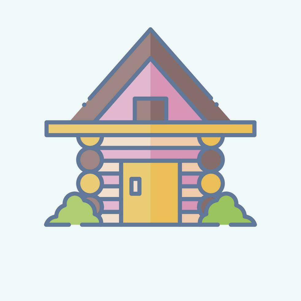 Icon Cabin. related to Russia symbol. doodle style. simple design editable. simple illustration vector