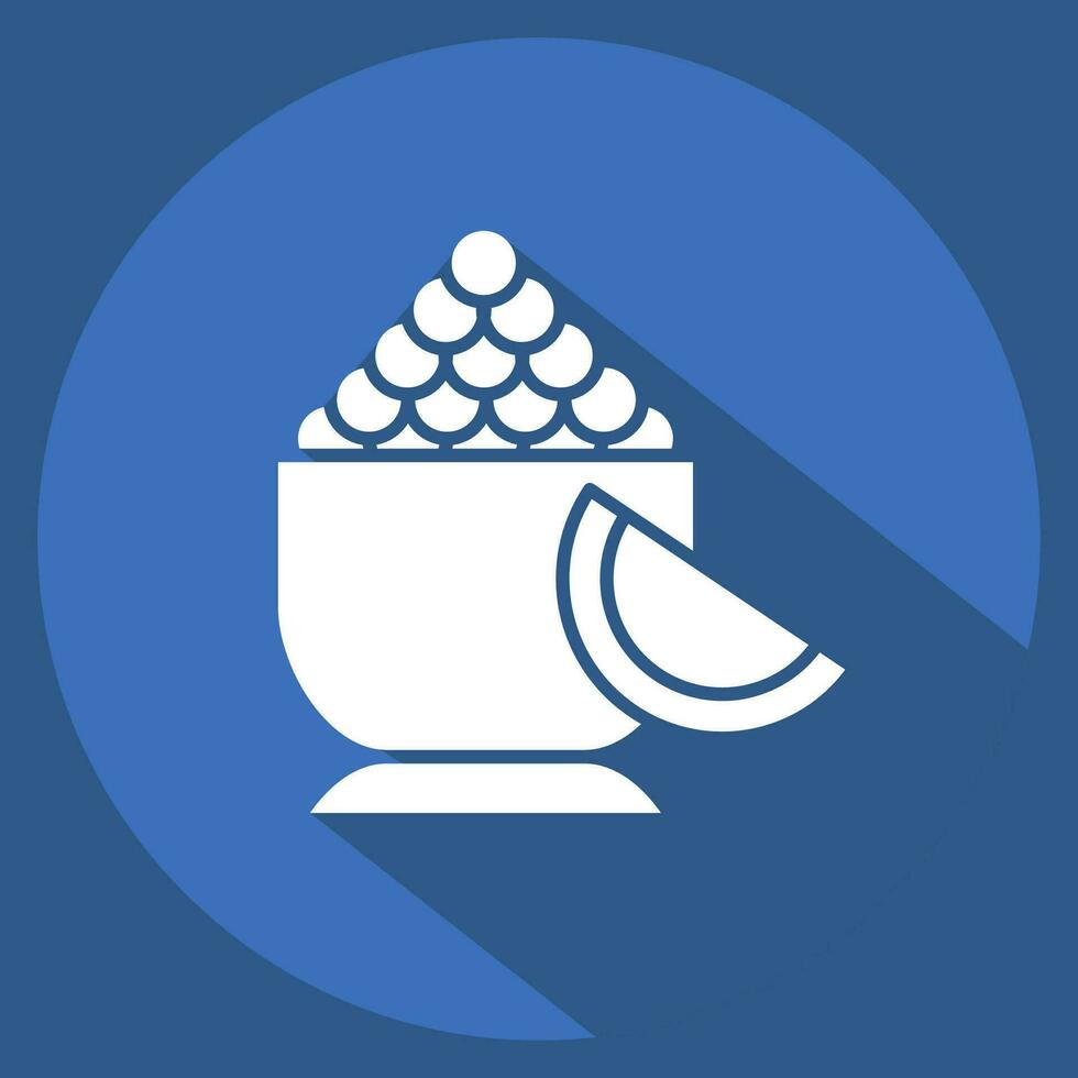 Icon Caviar. related to Russia symbol. long shadow style. simple design editable. simple illustration vector