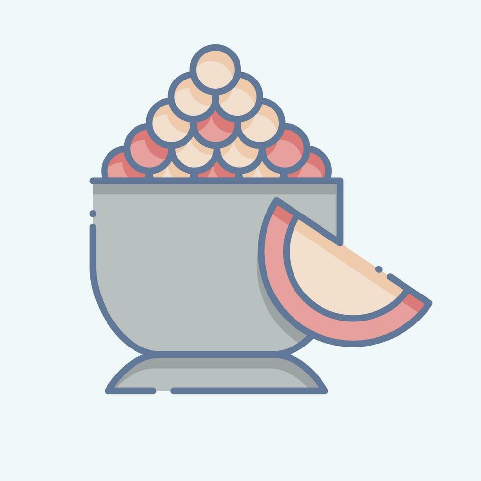 Icon Caviar. related to Russia symbol. doodle style. simple design editable. simple illustration vector