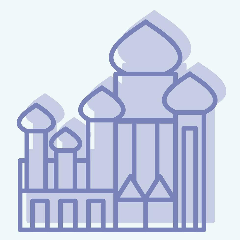 icono catedral de Santo albahaca. relacionado a Rusia símbolo. dos tono estilo. sencillo diseño editable. sencillo ilustración vector
