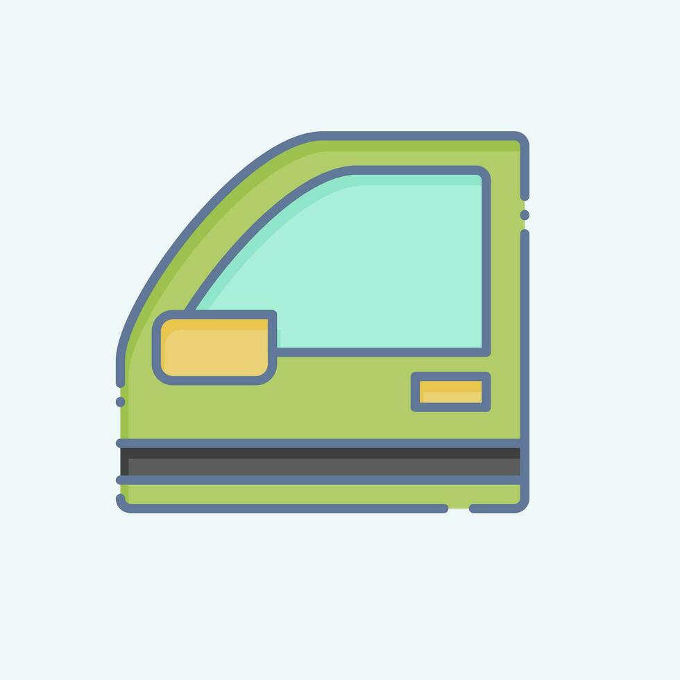 Icon Doors Car. related to Car Parts symbol. doodle style. simple design editable. simple illustration vector