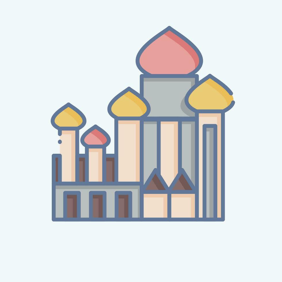 icono catedral de Santo albahaca. relacionado a Rusia símbolo. garabatear estilo. sencillo diseño editable. sencillo ilustración vector