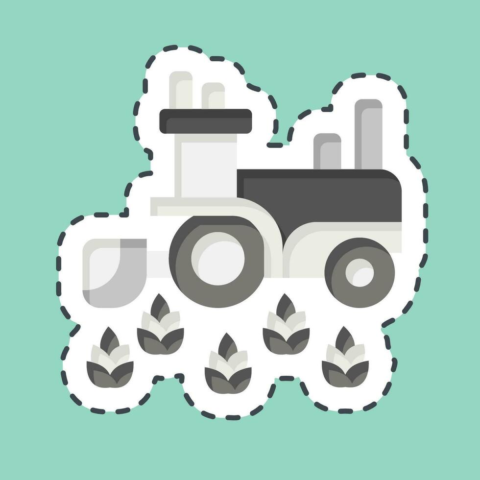 Sticker line cut Wheat. related to Russia symbol. simple design editable. simple illustration vector