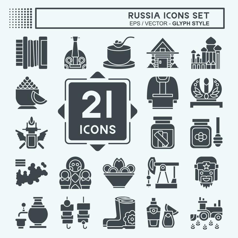 Icon Set Russia. related to Education symbol. glyph style. simple design editable. simple illustration vector
