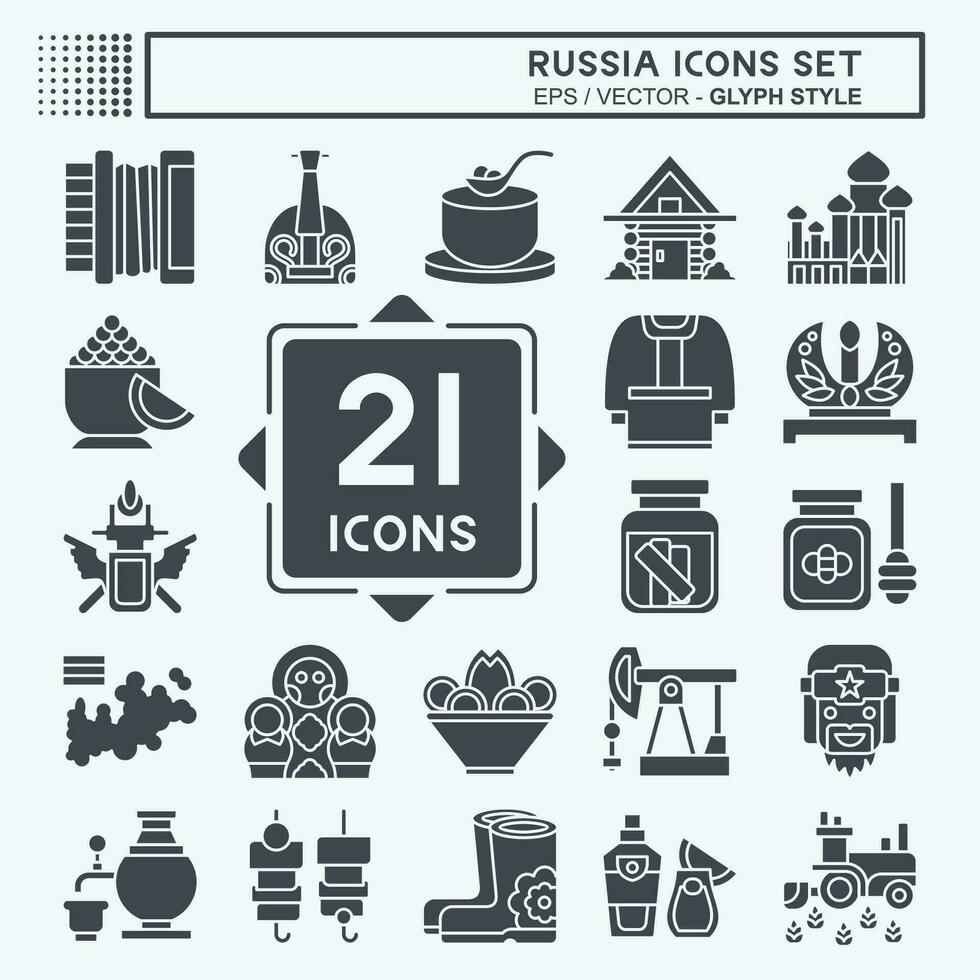 icono conjunto Rusia. relacionado a educación símbolo. glifo estilo. sencillo diseño editable. sencillo ilustración vector