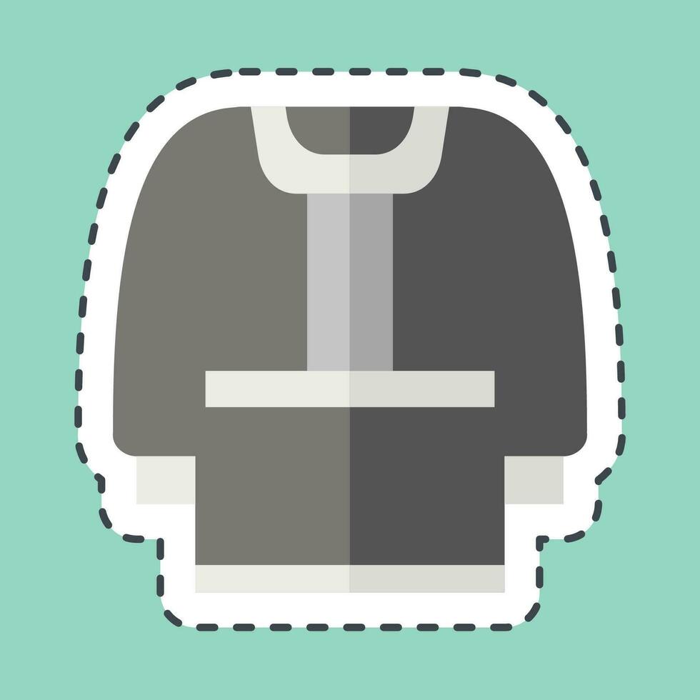 Sticker line cut Clothes. related to Russia symbol. simple design editable. simple illustration vector