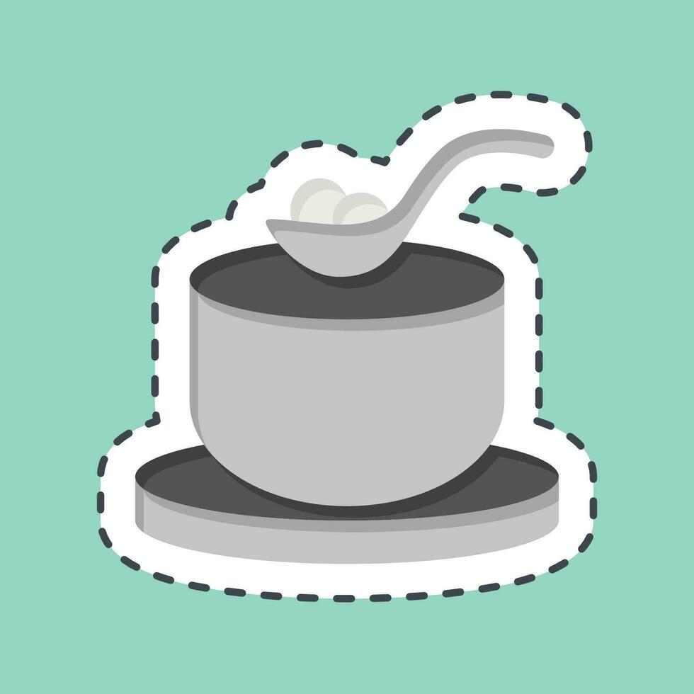 Sticker line cut Borscht. related to Russia symbol. simple design editable. simple illustration vector