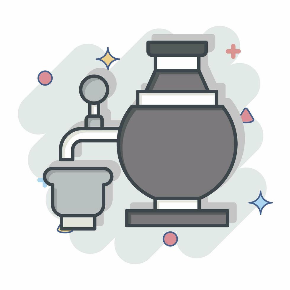 Icon Samovar. related to Russia symbol. comic style. simple design editable. simple illustration vector