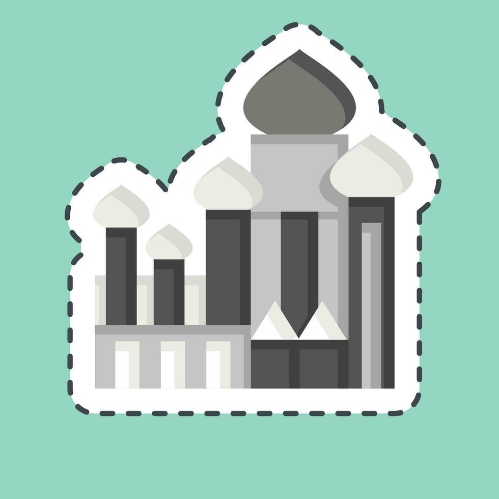 Sticker line cut Cathedral Of Saint Basil. related to Russia symbol. simple design editable. simple illustration vector