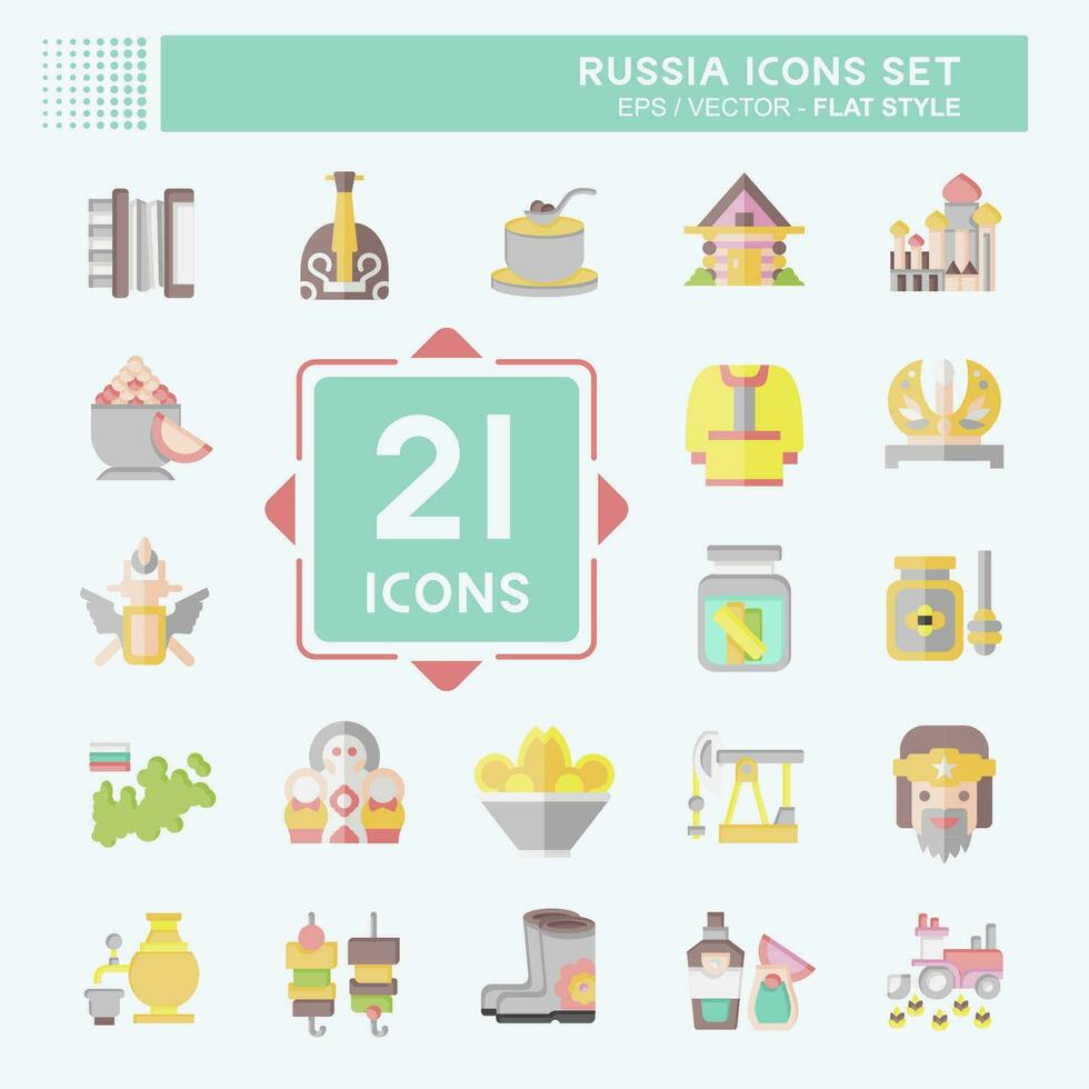Icon Set Russia. related to Education symbol. flat style. simple design editable. simple illustration vector