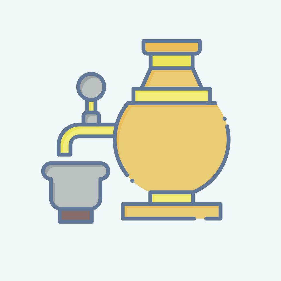 icono samovar relacionado a Rusia símbolo. garabatear estilo. sencillo diseño editable. sencillo ilustración vector