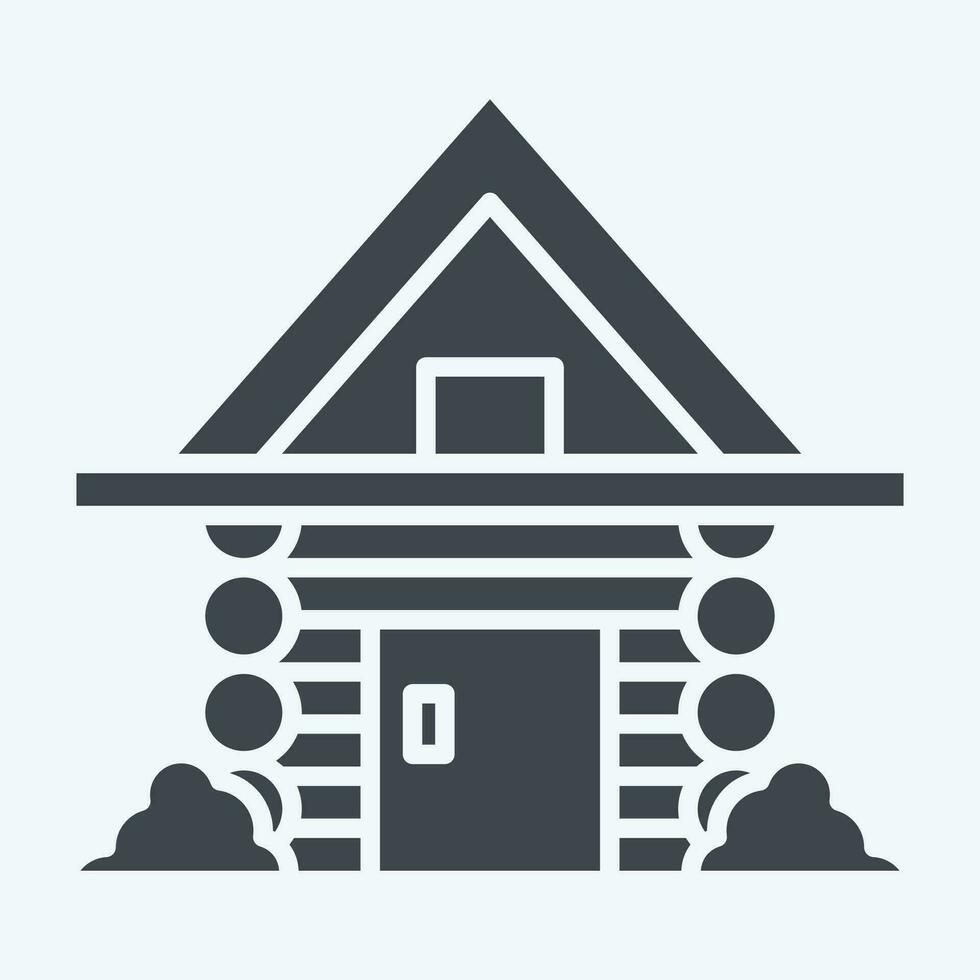 Icon Cabin. related to Russia symbol. glyph style. simple design editable. simple illustration vector