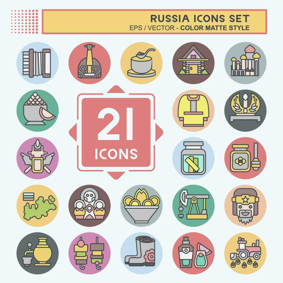 Icon Set Russia. related to Education symbol. color mate style. simple design editable. simple illustration vector