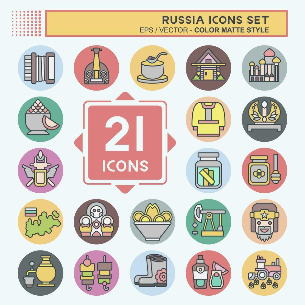 Icon Set Russia. related to Education symbol. color mate style. simple design editable. simple illustration vector