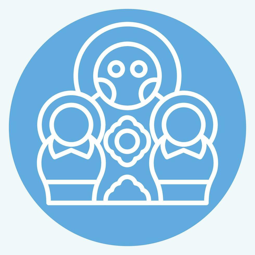Icon Matryoshka Doll. related to Russia symbol. blue eyes style. simple design editable. simple illustration vector